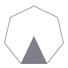 área de un heptágono a partir de uno de sus triángulos