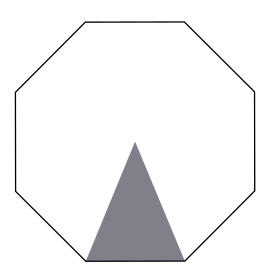 área de un octógono a partir de uno de sus triángulos