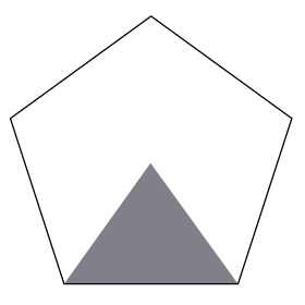 área de un pentágono a partir de uno de sus triángulos